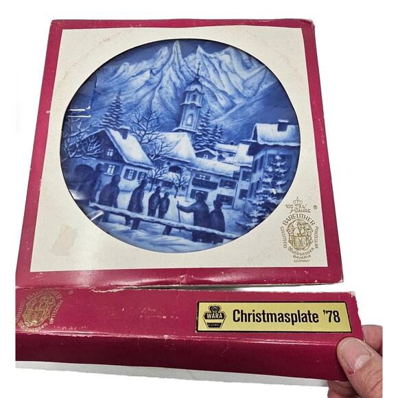 Vtg Christmas Wall Plate "Mittenwald" Bavaria Germany 1978 BAREUTHER Cottagecore - Picture 7 of 12